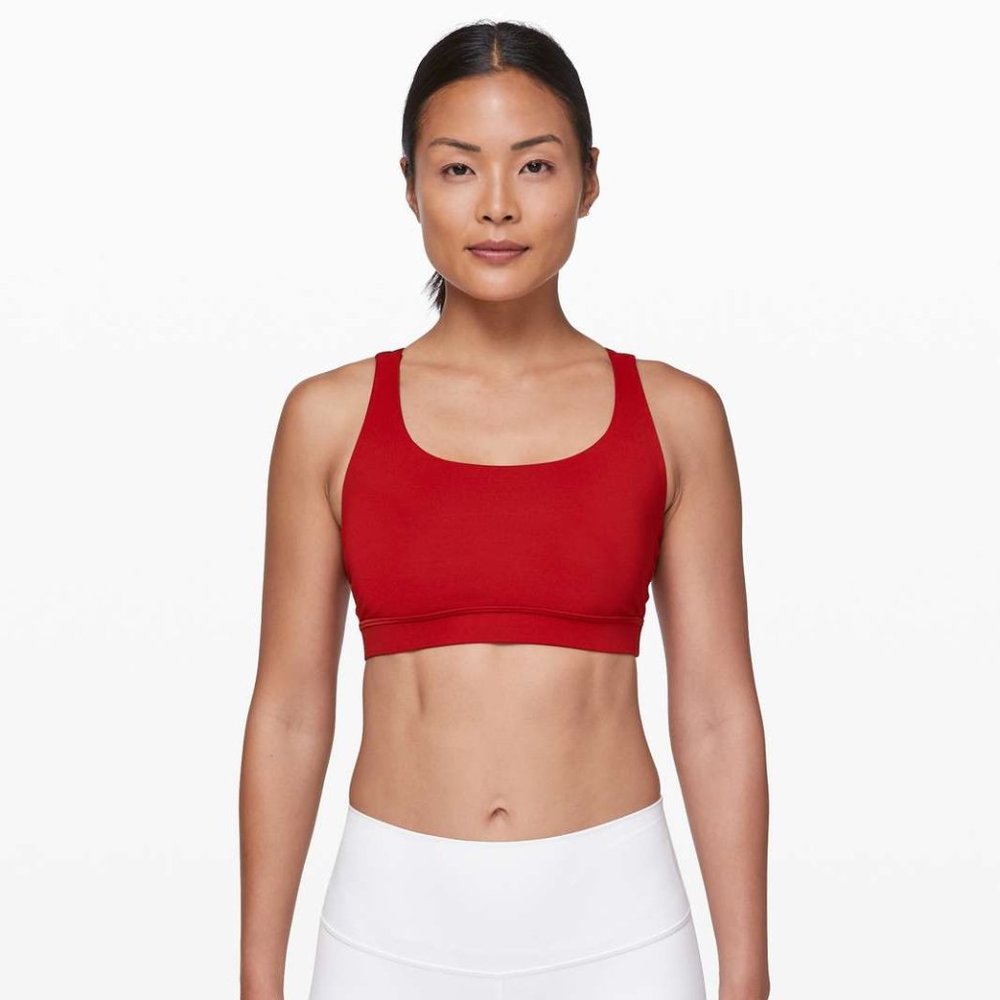 lululemon Energy Bra Medium Support, B–D Cups size 12 Dark Red